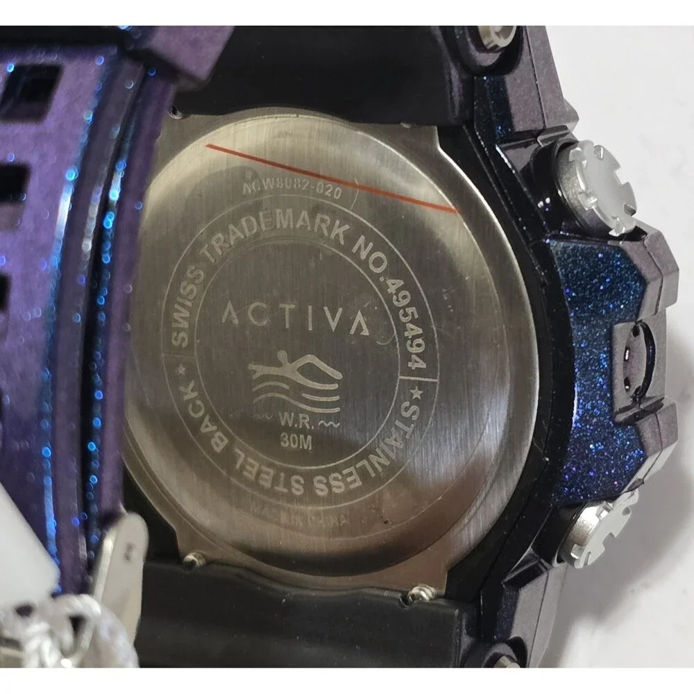 Activa X Invicta Digital Unisex Watch 50mm Iridescent Purple ACW8082-020 New